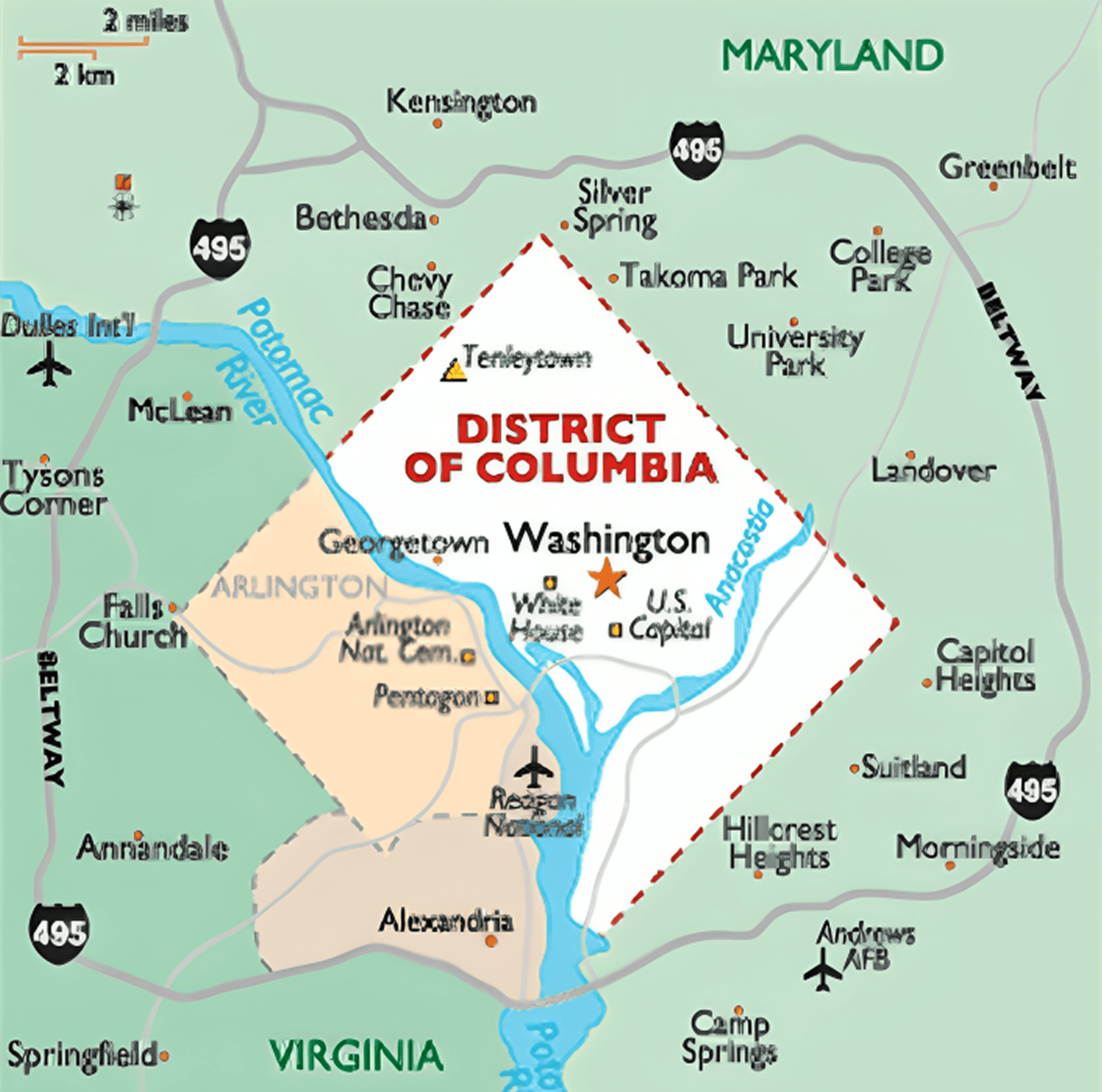 Washington DC Service Area Map