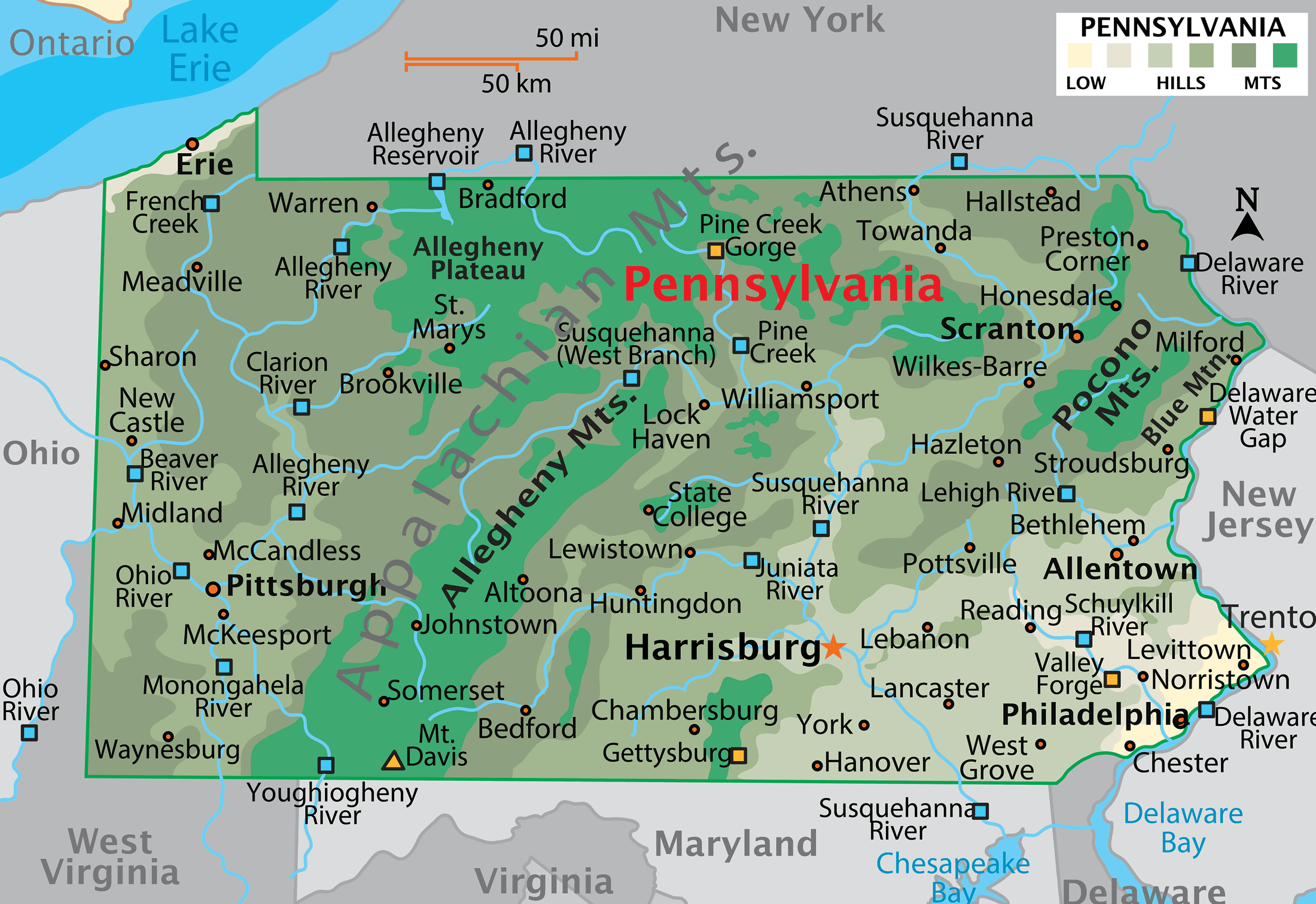 Pennsylvania Service Area Map
